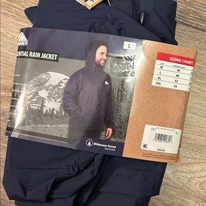 Rainier Men's Essential Rain Jacket - Dark Blue sz Large